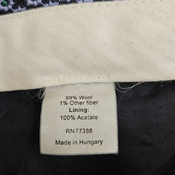 J. Crew City Fit Pinstripe Dress Pants Wool 33" inseam -Navy Blue -sz 8-EUC - Picture 4 of 9